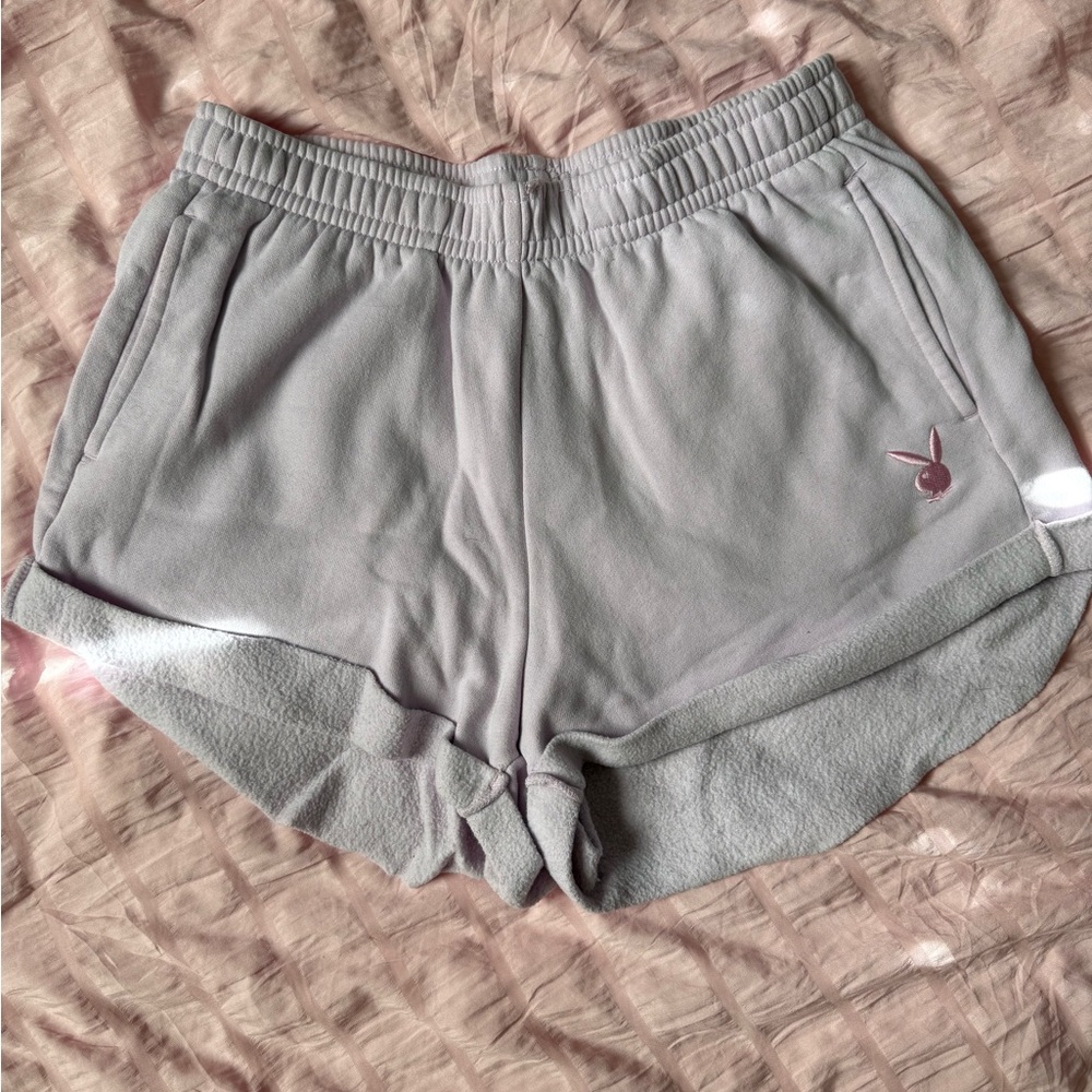 PLAYBOY Light Gray Athletic Shorts